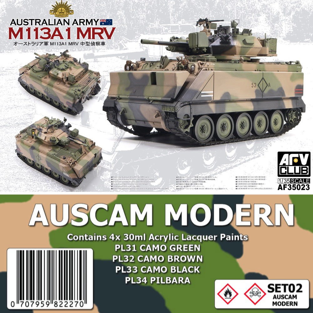 AFV Club 1/35 Australian Army M113A1 MRV  and SMS SET02a Auscam Modern Colour Set Bundle