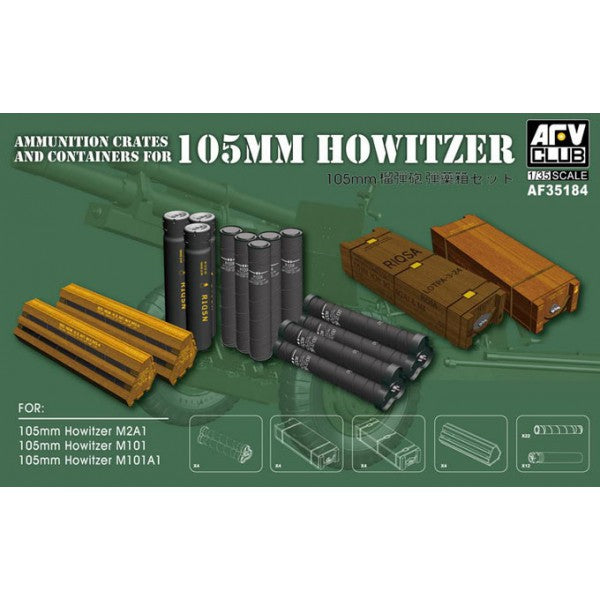 AFV 35184 1/35 105mm Howitzer Ammo and Accessories