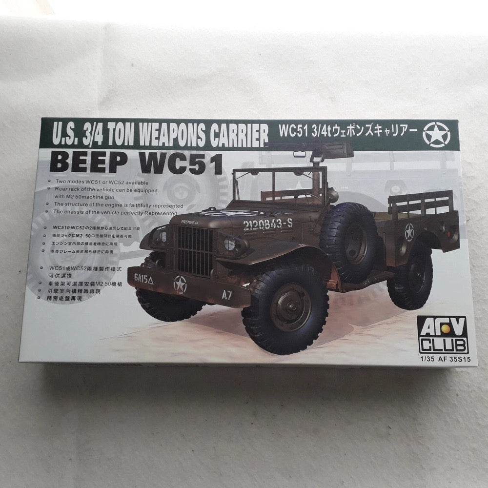 AFV 35S15 1/35 Wc51 3/4T Weapons Carrier