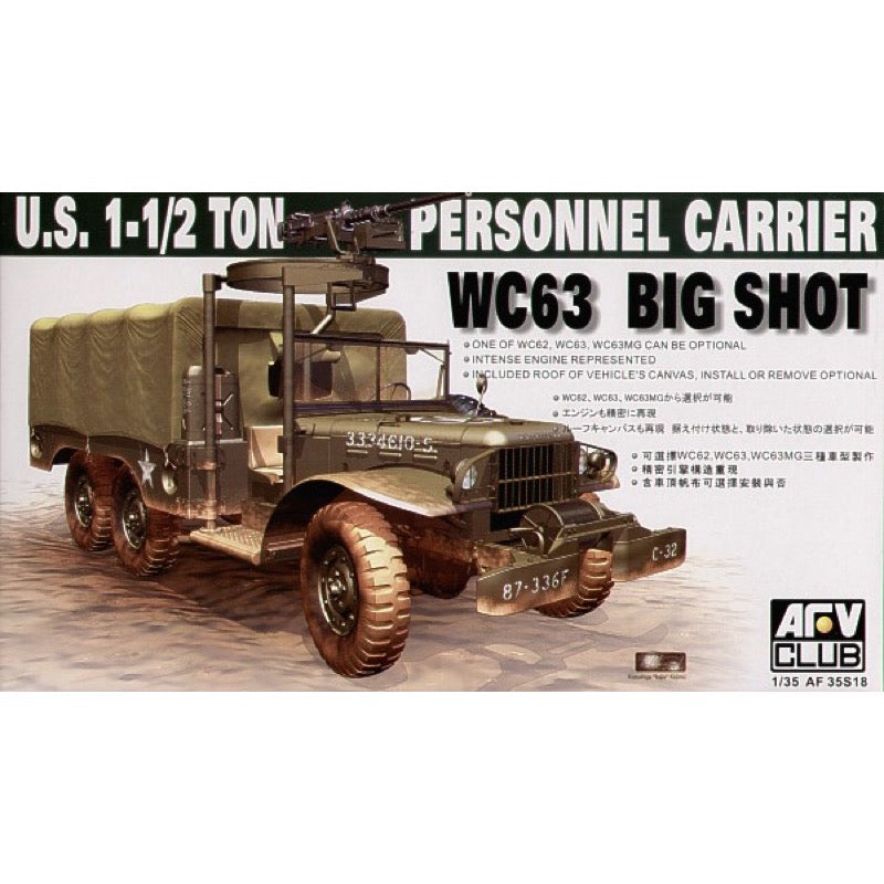 AFV Club AF35S18 1/35 Wc63 1-T 6X6 Personnel Carrier Plastic Model Kit