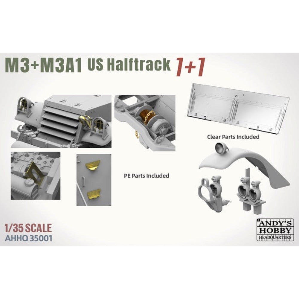 Andy's Hobby HQ 1/35 M3 and M3A1 US WWII Halftrack Model Kit
