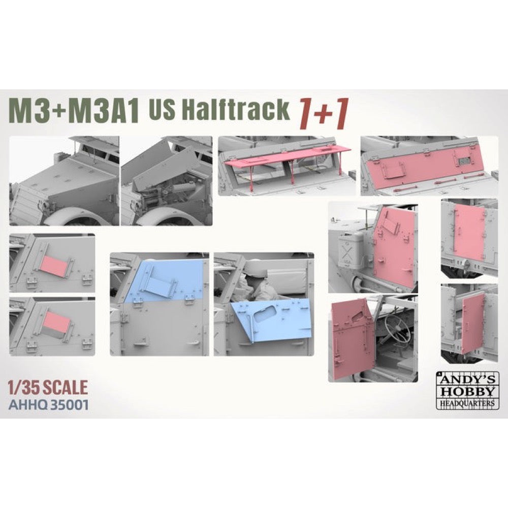 Andy's Hobby HQ 1/35 M3 and M3A1 US WWII Halftrack Model Kit