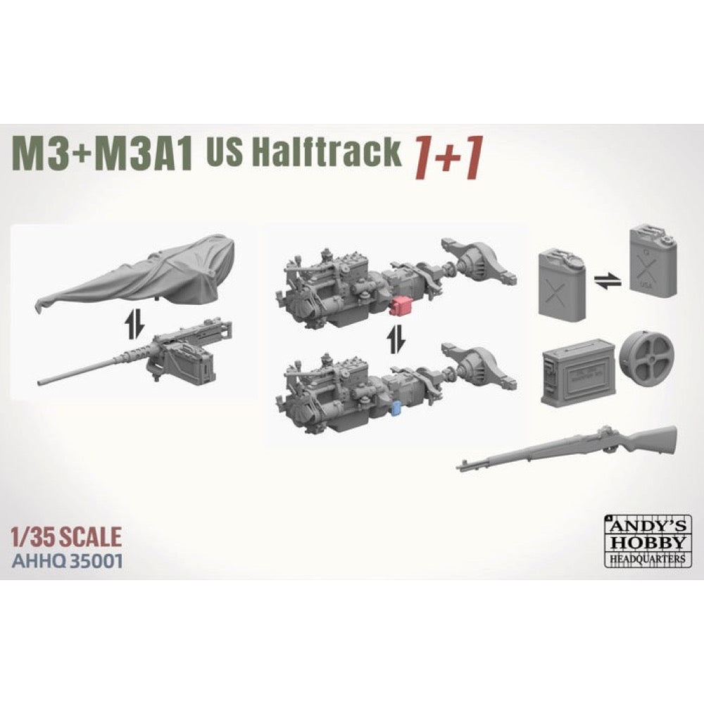 Andy's Hobby HQ 1/35 M3 and M3A1 US WWII Halftrack Model Kit