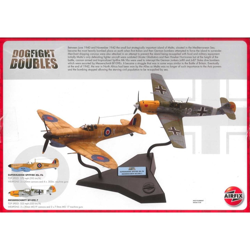 Airfix A50160 1/48 Supermarine Spitfire Mk.Vb Messerschmitt Bf109e Dogfight Double Gift Set