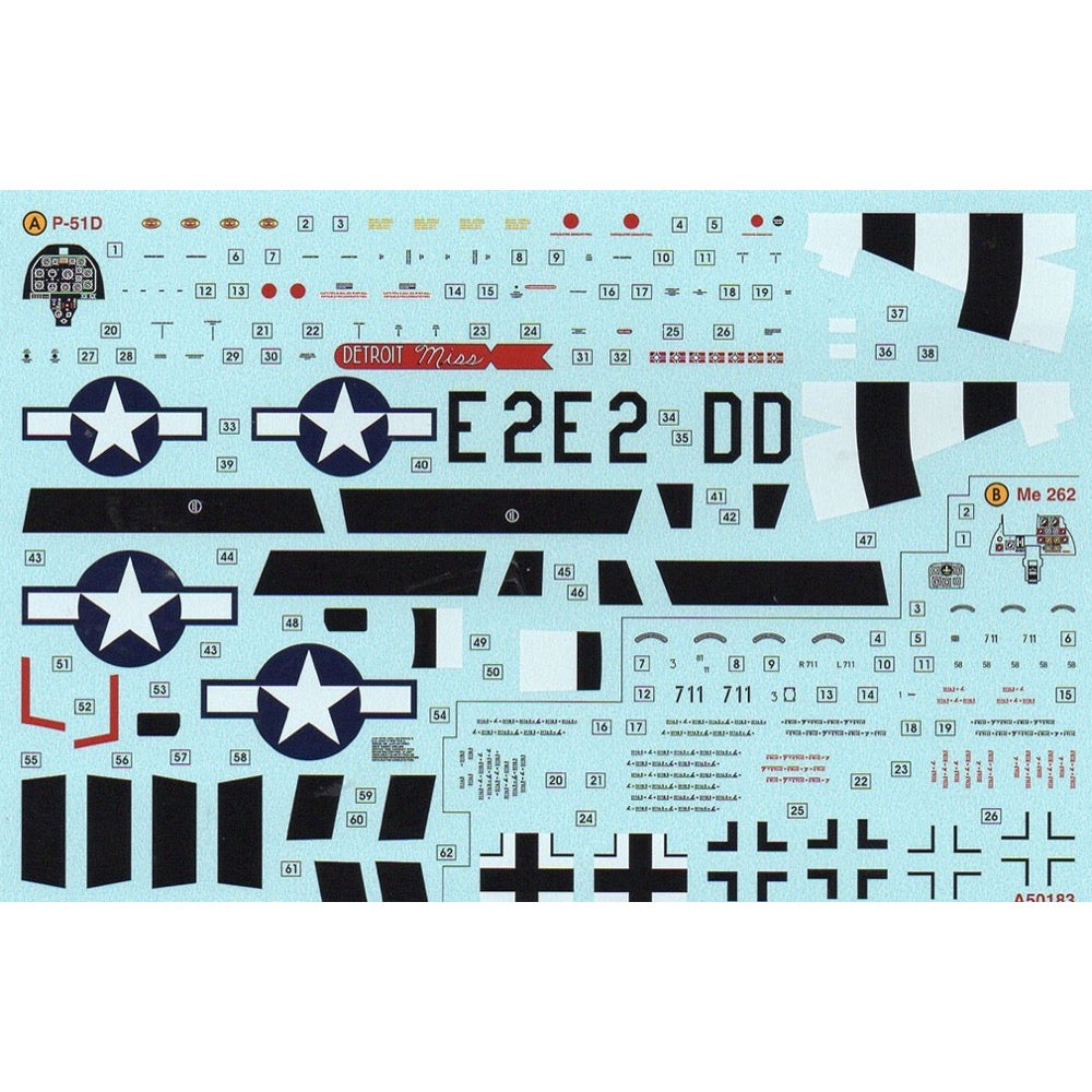 Airfix A50183 1/72 Messerschmitt Me262 and P-51D Mustang Dogfight Double Gift Set