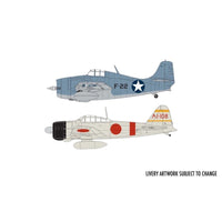 Airfix A50184 1/72 Grumman F-4F4 Wildcat & Mitsubishi Zero Dogfight Double Gift Set Plastic Model Kit