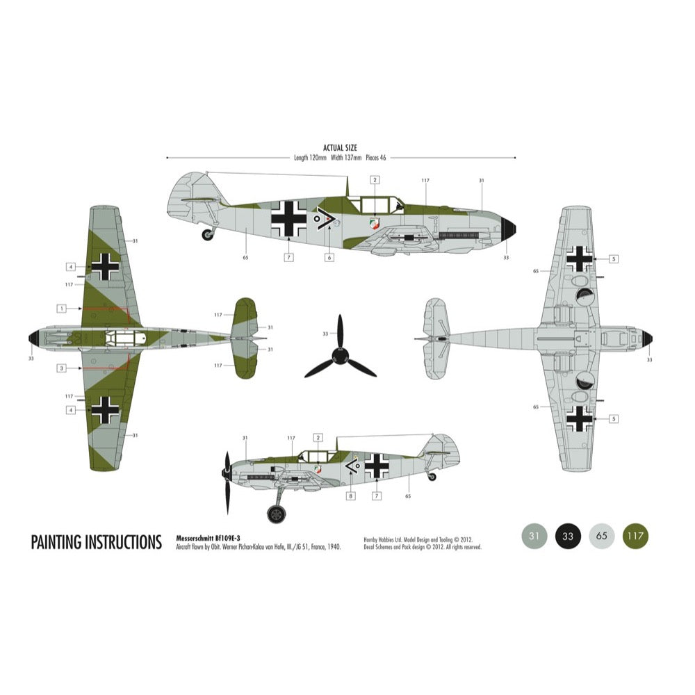 Airfix A55106 1/72 Messerschmitt BF-109E Gift Set