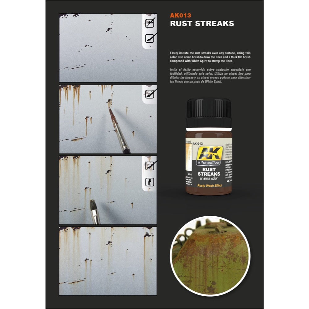 AK Interactive AK013 Weathering Rust Streaks Enamel 35ml