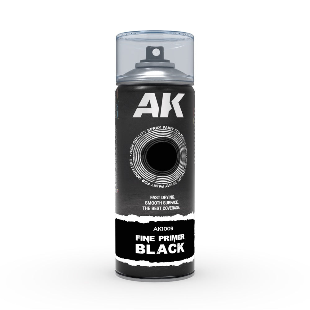 AK Interactive 1009 Fine Primer Black Spray Paint 400ml