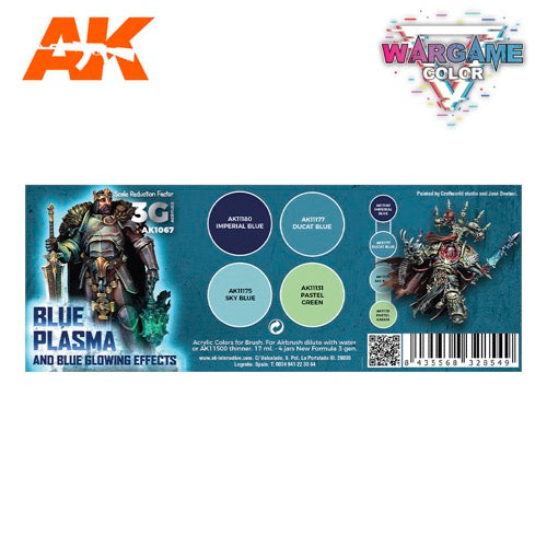 AK Interactive AK1067 Wargame Color Blue Plasma and Glowing Effects Acrylic Paint Set (3rd Generation)