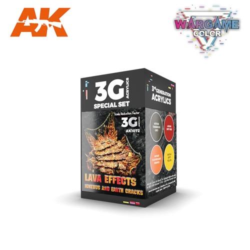 AK Interactive AK1072 Wargame Color Lava Effects Acrylic Paint Set