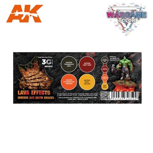 AK Interactive AK1072 Wargame Color Lava Effects Acrylic Paint Set