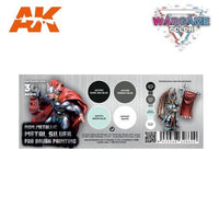 AK Interactive AK1073 Wargame Color Non Metallical Metal Silver with Brush Acrylic Paint Set