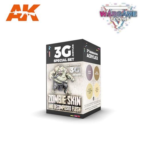AK Interactive AK1076 Wargame Color Zombie Skin Acrylic Paint Set