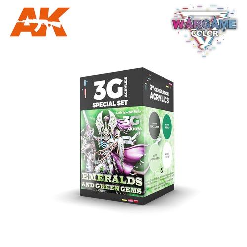 AK Interactive AK1078 Wargame Color Emeralds and Green Gems Acrylic Paint Set