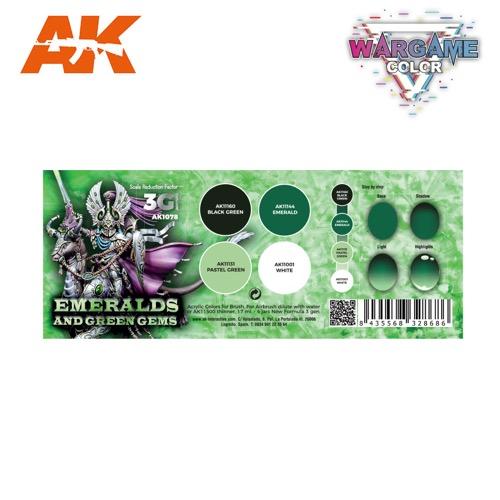 AK Interactive AK1078 Wargame Color Emeralds and Green Gems Acrylic Paint Set