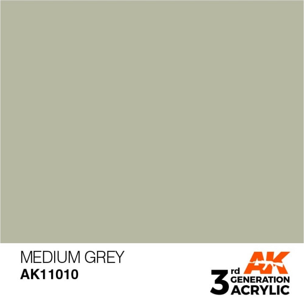 AK Interactive AK11010 Medium Grey Acrylic Paint 17ml (3rd Generation)