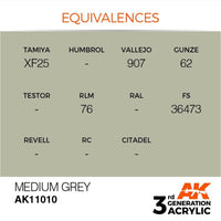 AK Interactive AK11010 Medium Grey Acrylic Paint 17ml (3rd Generation)