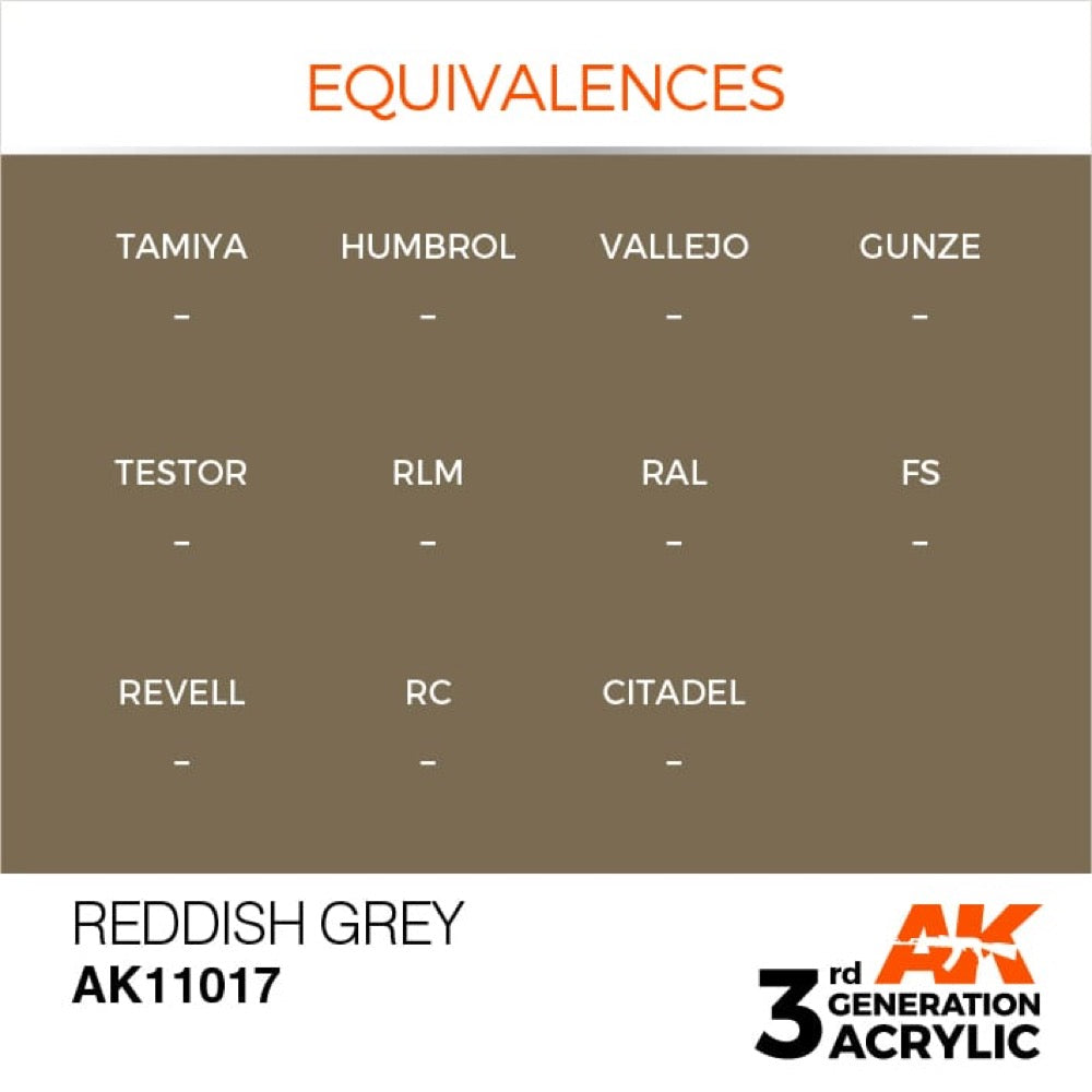 AK Interactive AK11017 Reddish Grey Acrylic Paint 17ml (3rd Generation)