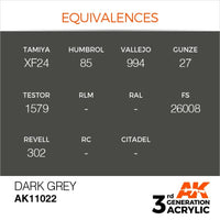 AK Interactive AK11022 Dark Grey Acrylic Paint 17ml (3rd Generation)