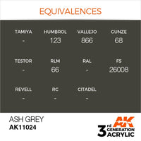 AK Interactive AK11024 Ash Grey Acrylic Paint 17ml (3rd Generation)