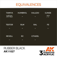 AK Interactive AK11027 Rubber Black Acrylic Paint 17ml (3rd Generation)
