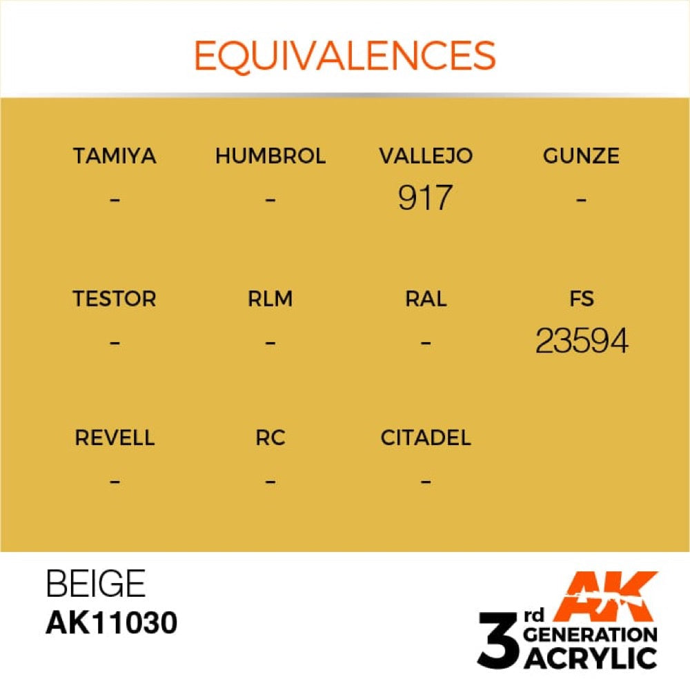 AK Interactive AK11030 Beige Acrylic Paint 17ml (3rd Generation)