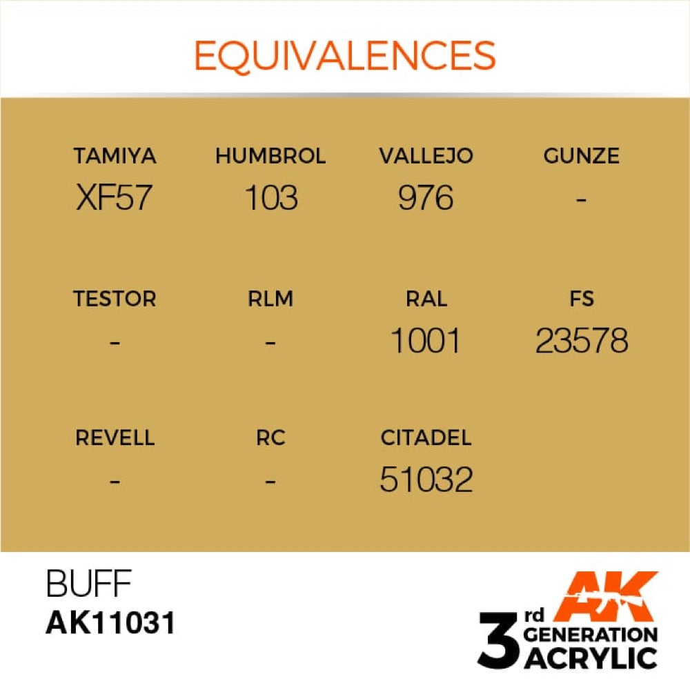 AK Interactive AK11031 Buff Acrylic Paint 17ml (3rd Generation)