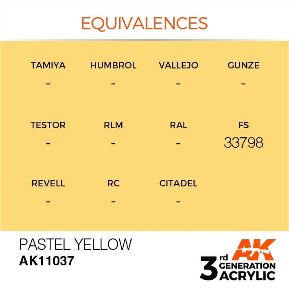 AK Interactive AK11037 Pastel Yellow Acrylic Paint 17ml (3rd Generation)