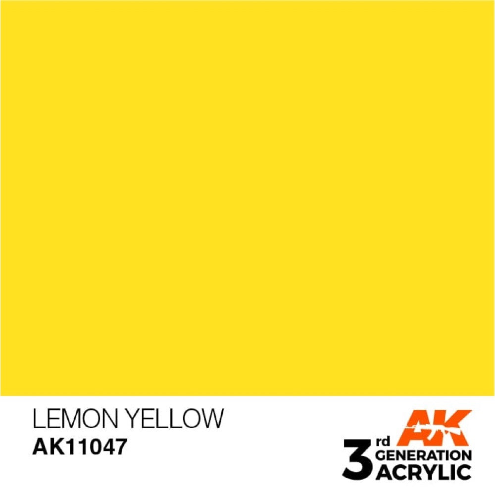 AK Interactive AK11047 Lemon Yellow Acrylic Paint 17ml (3rd Generation)