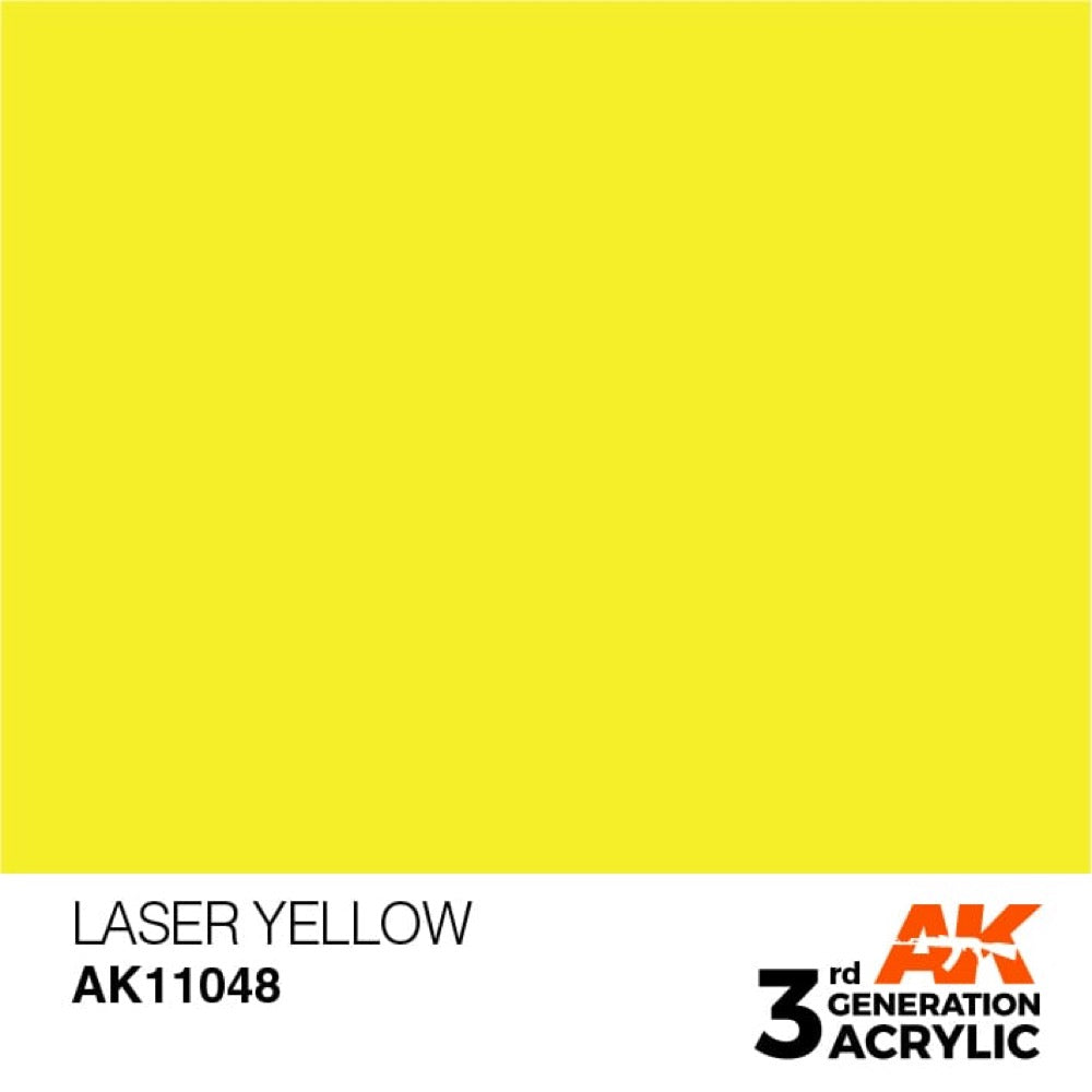 AK Interactive AK11048 Laser Yellow Acrylic Paint 17ml (3rd Generation)
