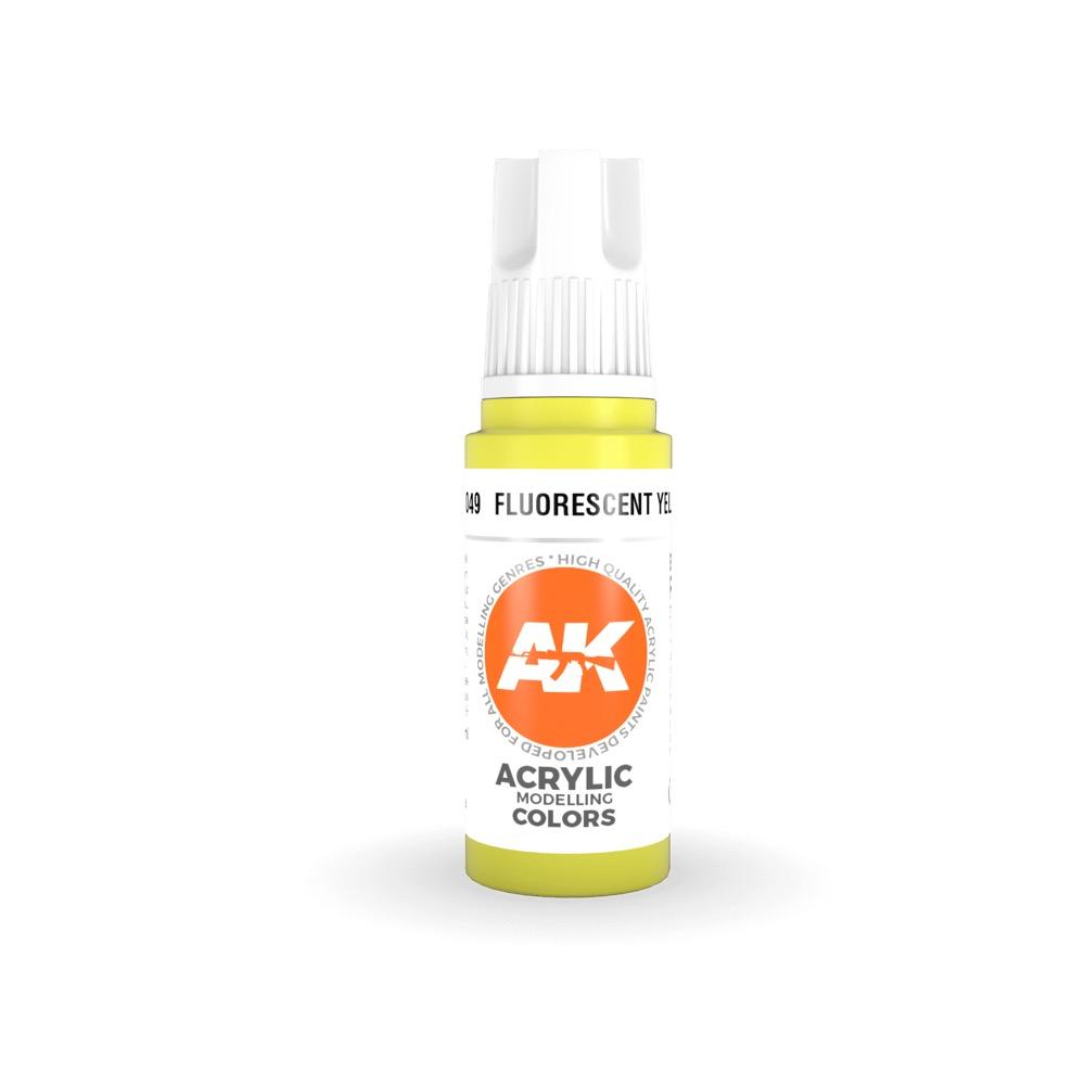 AK Interactive AK11049 Fluorescent Yellow Acrylic Paint 17ml (3rd Generation)