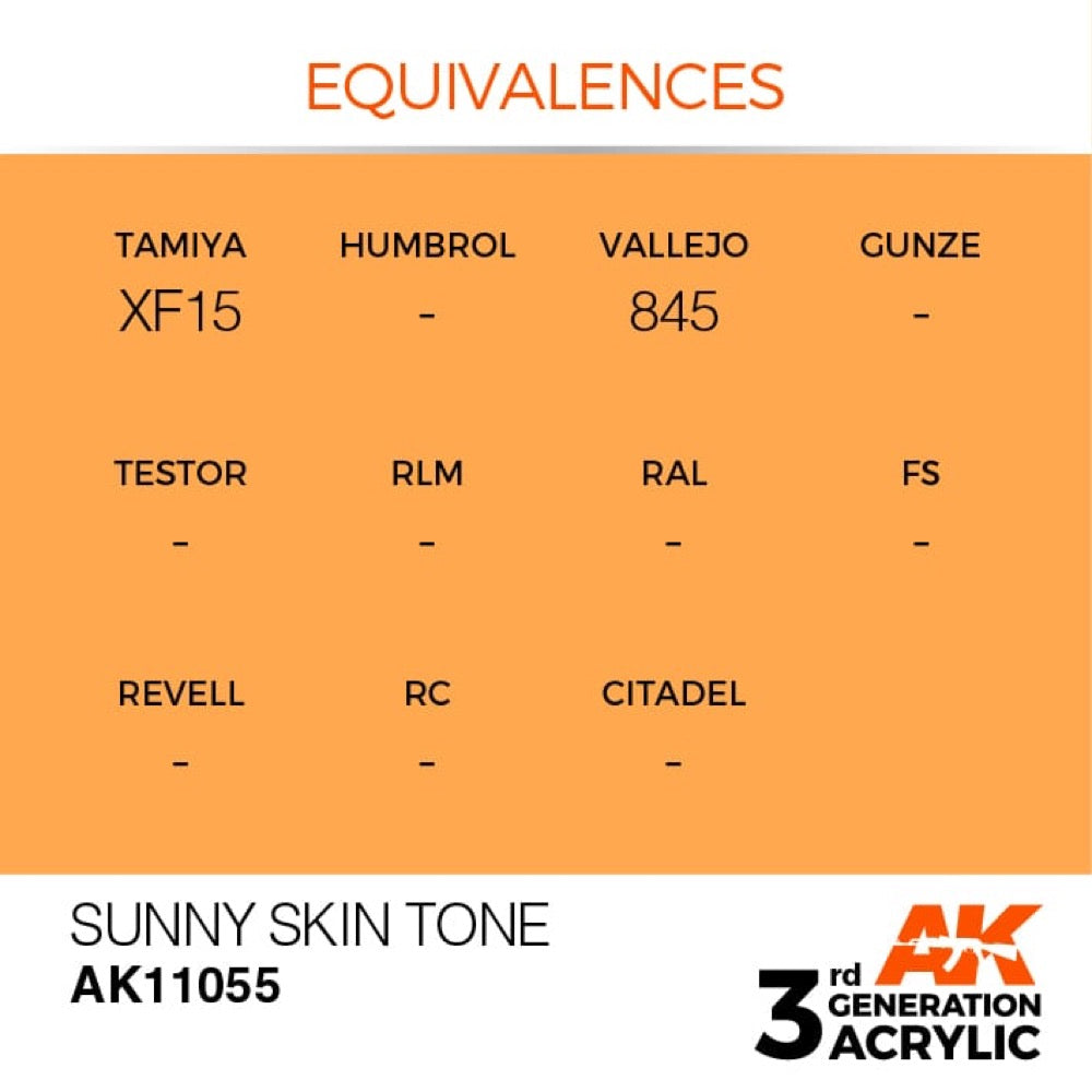 AK Interactive AK11055 Sunny Skin Tone Acrylic Paint 17ml (3rd Generation)