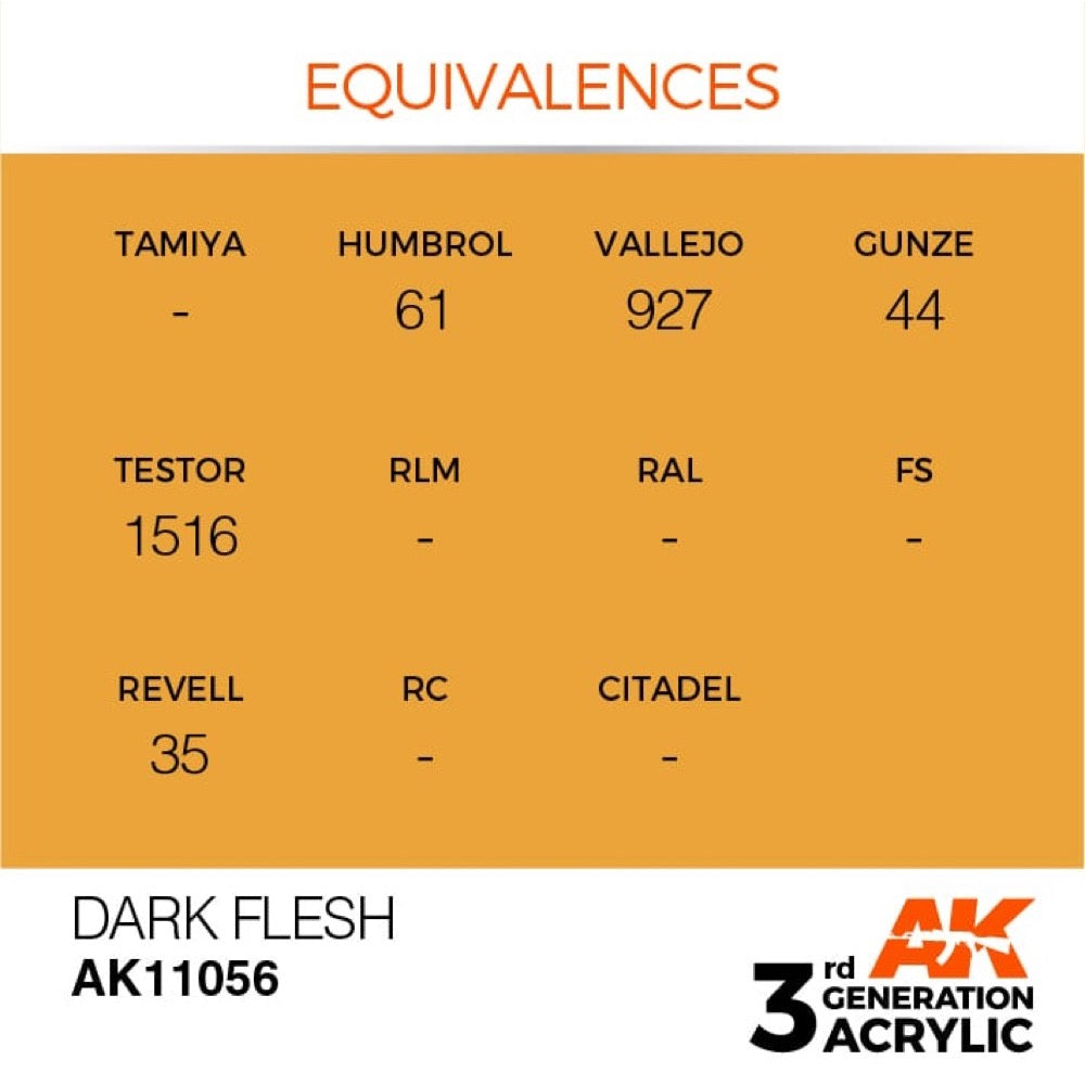 AK Interactive AK11056 Dark Flesh Acrylic Paint 17ml (3rd Generation)