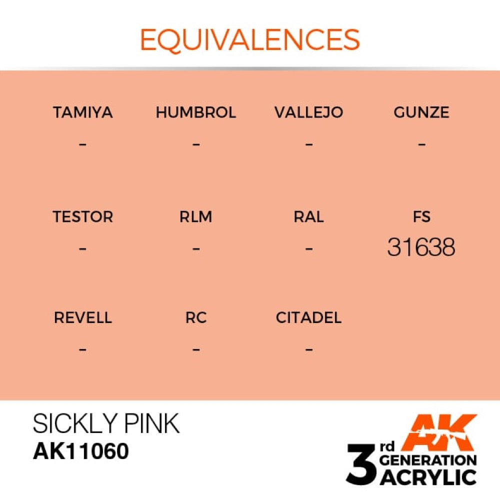 AK Interactive AK11060 Sickly PInk Acrylic Paint 17ml (3rd Generation)