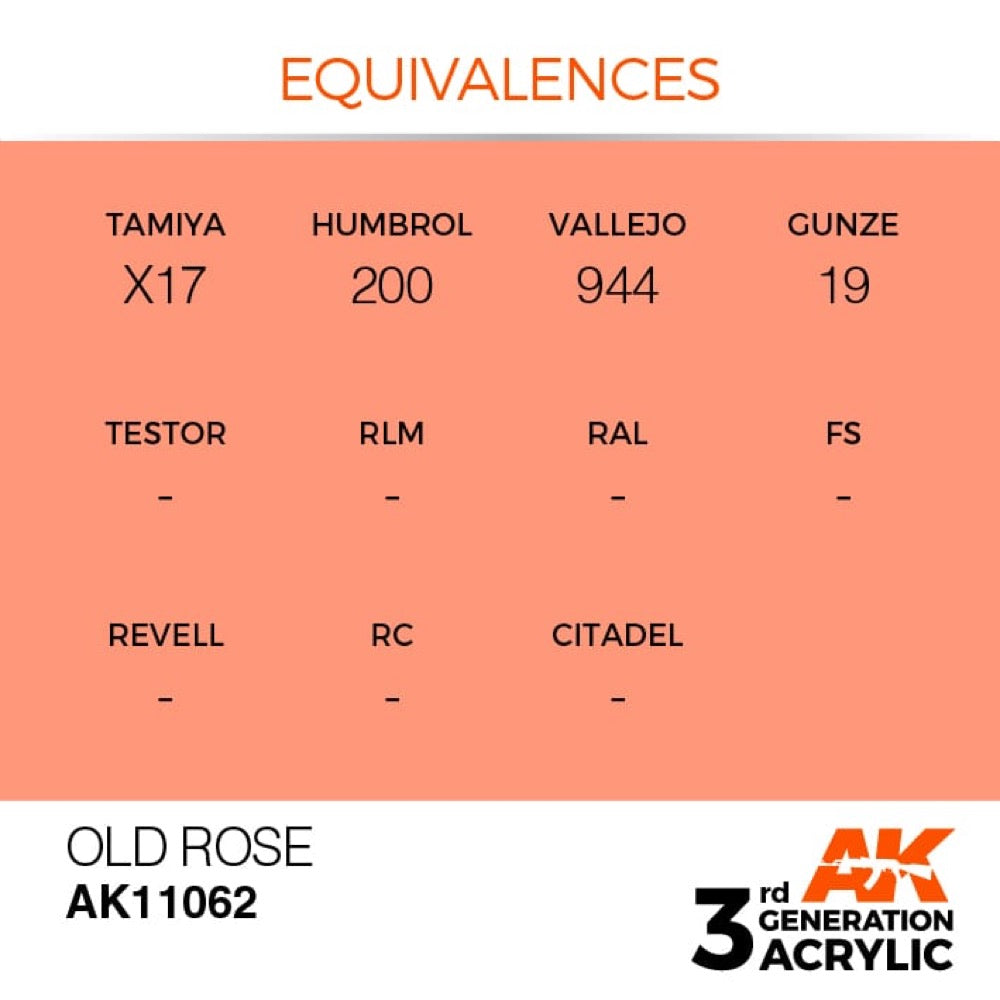 AK Interactive AK11062 Old Rose Acrylic Paint 17ml (3rd Generation)