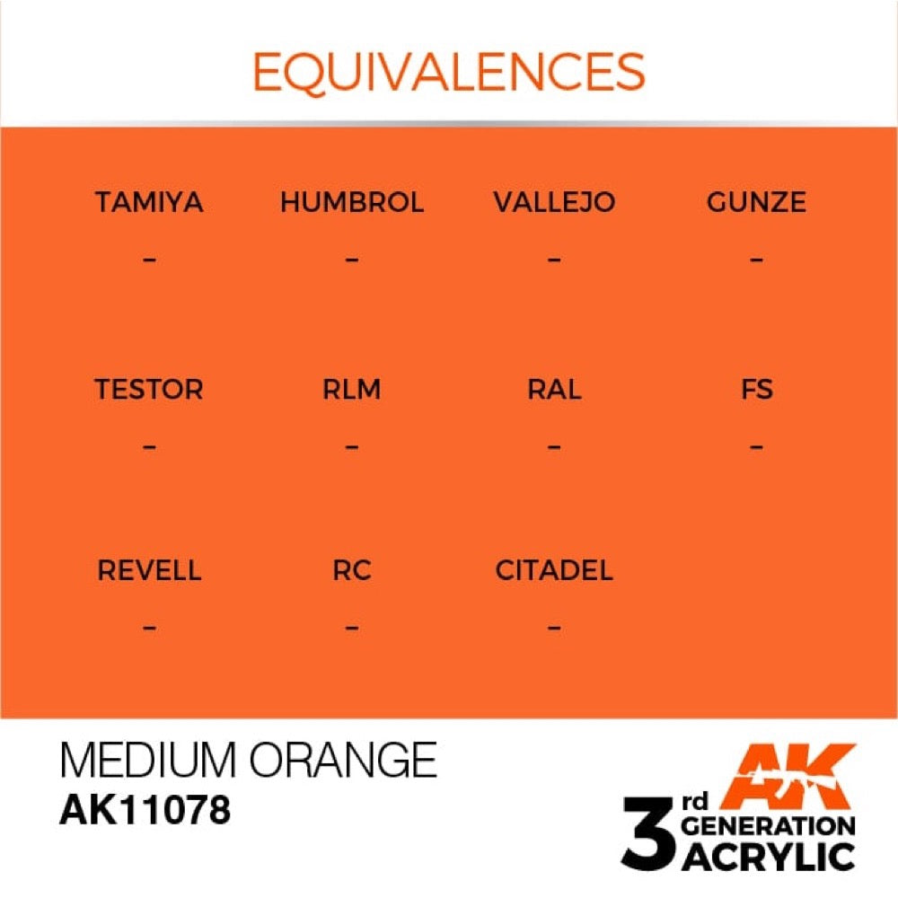 AK Interactive AK11078 Medium Orange Acrylic Paint 17ml (3rd Generation)