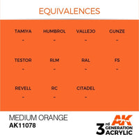 AK Interactive AK11078 Medium Orange Acrylic Paint 17ml (3rd Generation)