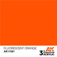 AK Interactive AK11081 Fluorescent Orange Acrylic Paint 17ml (3rd Generation)