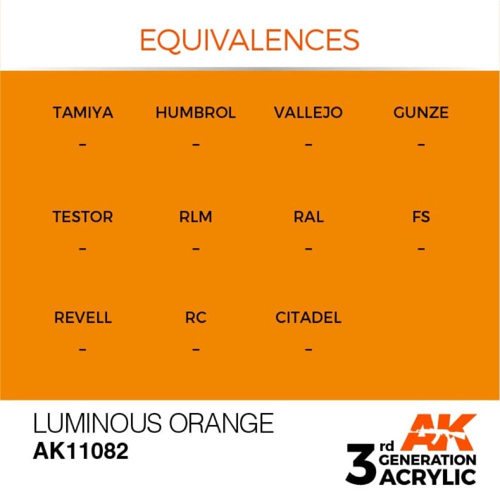 AK Interactive AK11082 Luminous Orange Acrylic Paint 17ml (3rd Generation)