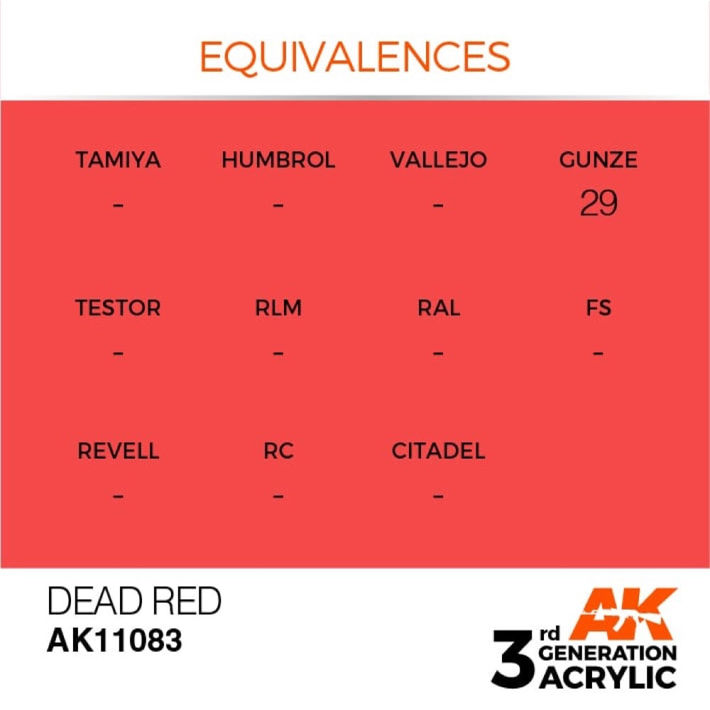 AK Interactive AK11083 Dead Orange Acrylic Paint 17ml (3rd Generation)