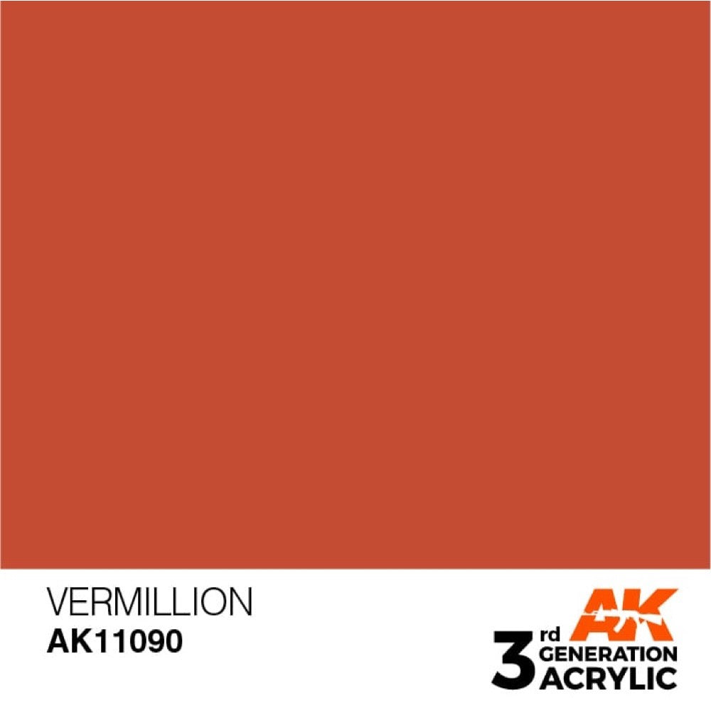 AK Interactive AK11090 Vermillion Acrylic Paint 17ml (3rd Generation)