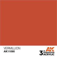 AK Interactive AK11090 Vermillion Acrylic Paint 17ml (3rd Generation)