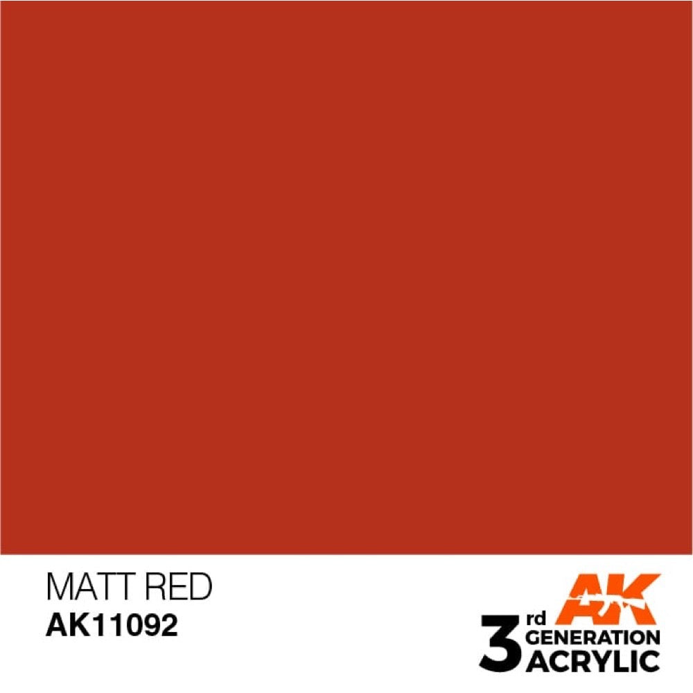 AK Interactive AK11092 Matt Red Acrylic Paint 17ml (3rd Generation)