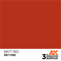 AK Interactive AK11092 Matt Red Acrylic Paint 17ml (3rd Generation)