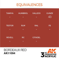 AK Interactive AK11094 Bordeaux Red Acrylic Paint 17ml (3rd Generation)