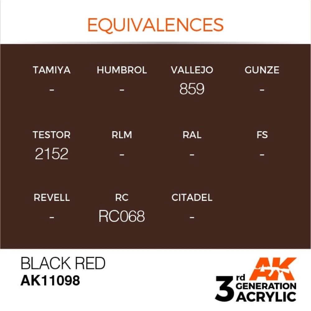 AK Interactive AK11098 Black Red Acrylic Paint 17ml (3rd Generation)