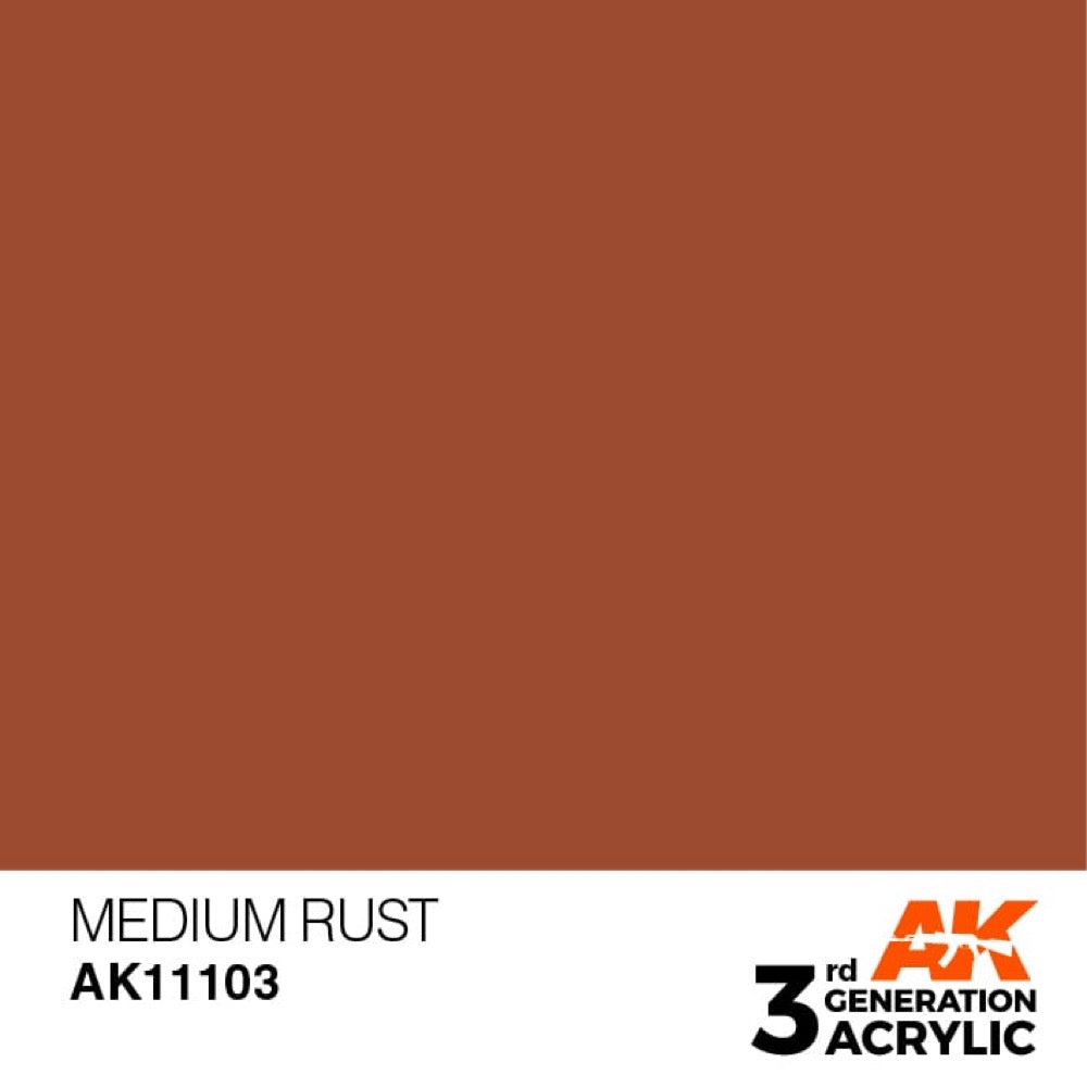AK Interactive AK11103 Medium Rust Acrylic Paint 17ml (3rd Generation)