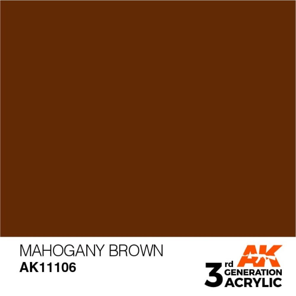 AK Interactive AK11106 Mahogany Brown Acrylic Paint 17ml (3rd Generation)
