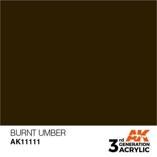 AK Interactive AK11111 Burnt Umber Acrylic Paint 17ml (3rd Generation)